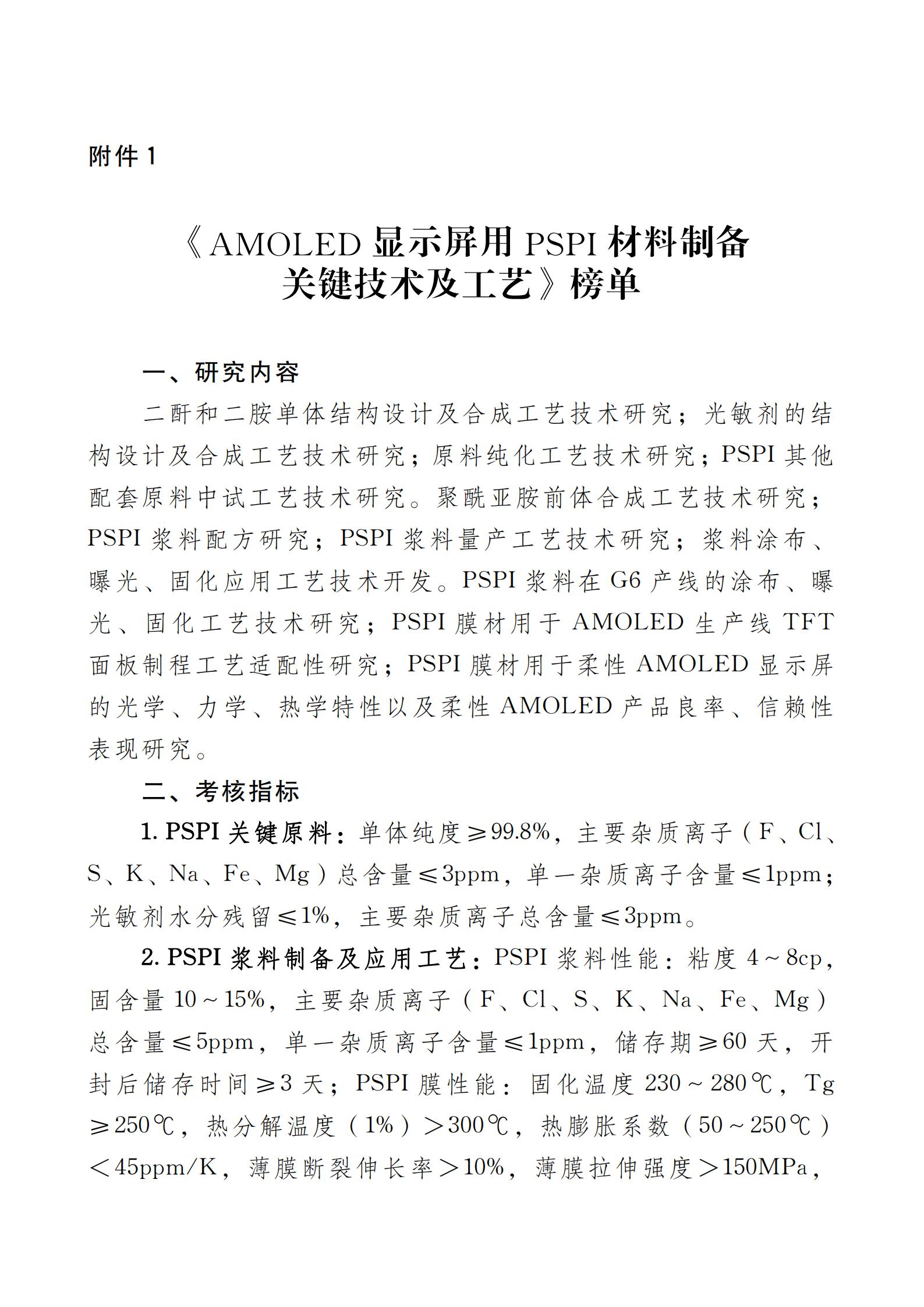 《AMOLED顯示屏用PSPI材料制備關鍵技術及工藝》榜單.docx_00.jpg